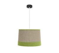 Colgante serie tietar de saco y ribete de lino verde fabrilamp
