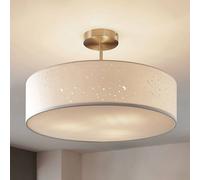 Lámpara de techo Umma de Lindby, distancia, blanco, tela, Ø 50 cm, E27