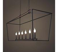 Lámpara de Techo, V-Intite Gran Novela Minimalismo Foyer Metal Colgante Luz Light Light Light Use 6 Bulbos en Negros