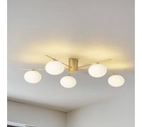 Lindby Lámpara de techo Valisa en Dorado hecho Vidrio e.o. para Salón & Comedor (5 llamas, G9) lámpara