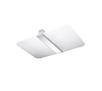 Lámpara De Techo Vidrio Metal G9 Cuadrada Blanca Cromo Antideslumbrante Salón