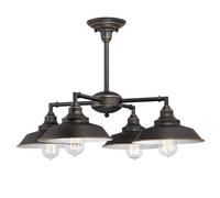 Westinghouse Lighting Bronce aceitado Westinghouse iluminación 63433 Lámpara de araña/de Techo para Interiores Iron Hill de Cuatro Brazos, Acabado Reflejos