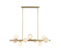 Lámpara de Techo Vintage Dorada de 3 Luces con Forma de Globo y Pantalla de Vidrio Blanco con Acabado en latón Cepillado, Moderna de Mediados de Siglo para Dormitorio, Comedor y Sala de Estar