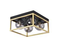 Lámpara de techo widnes 4x g9 28w metal/cristal 15x28x28cm- negro/dorado [lux.pro] 28 cm