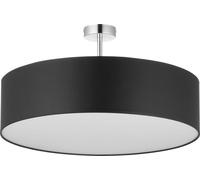 Lámpara De Techo YASA Negro Cromo Tela 4xE27 Ø60cm Antirreflejos Salón Luz