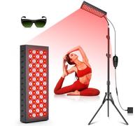 Lámpara de terapia de luz roja infrarroja: cojín de calor para el cuerpo, 75 LED, dispositivo de terapia de luz roja con soporte, terapia de luz infrarroja, para cara, espalda, rodilla, pierna, cuello