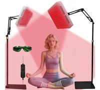 Lámpara de terapia de luz roja para uso corporal y facial, longitudes de onda duales de 660 nm y 850 nm, dispositivos de terapia de luz infrarroja con brillo ajustable ángulo100 LED (Blanco)