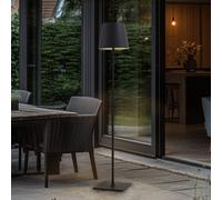 Lámpara de terraza Lucande Andrei, gris, 150cm de altura, IP54, E27