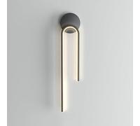 Lámpara de tocador LED lineal minimalista, regulable, de metal, de tira larga negra, para iluminación de pared, para interiores, blanca, para cocina, dormitorio, mesita de noche, baño, sala de estar,