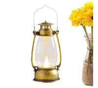 Lámpara de tormenta LED - Farol decorativo para interiores | Luces y linternas vintage de camping | Llama parpadeante portátil Retro Lantern | Farolillos LED de color cálido con mango para mesa