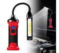 Lámpara de trabajo LED, lámpara de taller, luz de trabajo, luz de inspección, lámpara de inspección recargable, lámpara de inspección para coche, con base magnética y gancho, para taller, reparación