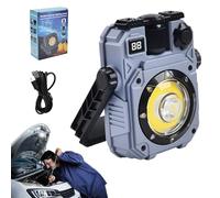 Lámpara de trabajo LED, lámpara LED solar de trabajo con base magnética - Linternas luminosas, 5 modos, iluminación portátil, recargable, solar, para camping, reparación de coches, obras y