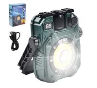 Lámpara de trabajo magnética, LED luz de trabajo magnética recargable, linterna portátil de energía solar con 5 modos de iluminación impermeable para interiores, camping, reparación de coche, suelo