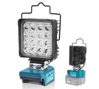 Lámpara de trabajo para Makita 18 V, batería de 2900 lm-5800 lm, 3 modos de luz, 22,5 W, carga rápida USB y tipo C, 48 W, potencia de aluminio, aletas de refrigeración sin batería ni cargador