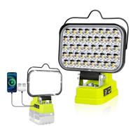 Lámpara de trabajo para Ryobi 18 V batería lámpara, 84 W 8000 lm, luz de inundación inalámbrica portátil con USB y conector de carga rápida tipo C para herramientas Worx, foco LED para camping, pesca