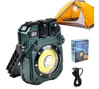 Lámpara de trabajo recargable | Lámpara LED recargable con imán, linterna portátil de energía solar con 5 modos de iluminación impermeable para interiores, camping, reparaciones de coche, suelo