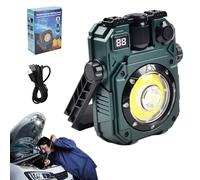 Lámpara de trabajo recargable - Lámpara LED solar de trabajo con base magnética | Linterna portátil de energía solar con 5 modos de iluminación impermeable para interiores, camping, reparación de