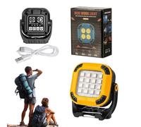 Lámpara de Trabajo Recargable Magnética,Luz De Trabajo Magnética Compacta A Pilas - Herramienta Portátil Versátil Para Camping Reparación Sitio De Seguridad Viajes