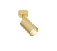 Lámpara de tubo dorado de 5 W, foco LED nórdico montado en superficie con ángulo ajustable, pared de fondo para un solo hogar, foco de techo pequeño sin perforación, lámpara de techo antideslumbrante