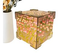 Lámpara De Tulipán - Tulipán Cubo Espejo De Flores 10 Cm, Acrílico Lámpara De Espejo De Cubo De Tulipán,lámpara Espejo De Tulipanes, Luz Nocturna De Flores,decoración De Escritorio