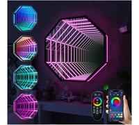 Lámpara de túnel de espejo infinito, colores cambiantes, luz nocturna LED 3D de una sola cara para el hogar, escritorio, sala de estar, decoración de fiesta
