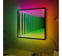 Lámpara de túnel de espejo infinito, luz nocturna LED 3D, arte de pared RGB que cambia de color para el hogar, escritorio, sala de estar, decoración de fiesta