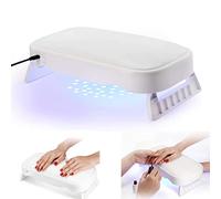 Lámpara de uñas LED UV 2 en 1, secador de uñas de 48 W con almohadilla de mano, esmalte de gel y descanso de manos, máquina de luz UV de manicura para uso en el salón del hogar