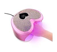 Lámpara de uñas LED UV 96W Lámpara de uñas UV-LED Lámpara de curado de esmalte de gel en forma de corazón profesional Máquina de manicura de secado de uñas con luz solar rosa con diamantes de imitació