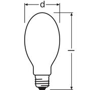Lámpara de vapor de sodio NAV-E de 68 W con casqui 4008321345462