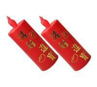 Lámpara de Vela Budista Roja sin Llama de Plástico LED para Yoga Sauna