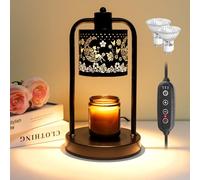 Lámpara de vela con temporizador: calentador de velas eléctrico de metal, 4 niveles regulables, vintage, lámparas de quemador de velas, regalos para mujeres, mamá, amiga, cumpleaños, Navidad, regalos