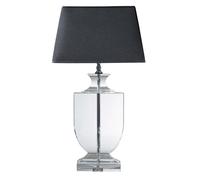Lámpara de vidrio con pantalla de lino negro Al. 65 cm