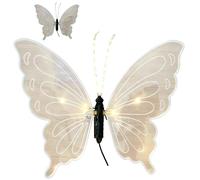 Lámpara decorativa con simulación de mariposa, 80 cm/100 cm, estática/dinámica, LED, iluminación dinámica de mariposa, iluminación paisajística para césped, iluminación exterior para 80cm-red Dynamic