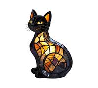 Lámpara decorativa de estatua de gato - Animal Theme Decoration Fixture, Warm Ambient Glow Design, Resin Sculpture Build, Craft Construction, Cute Display Ornament | Home Apartment Office Nursery