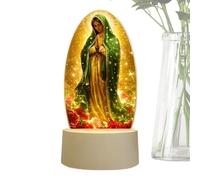 Lámpara decorativa de mesa - acrílico, 3,94 x 3,94 x 7,87 pulgadas, USB Mary Design Lantern | Religious Prayer Lamp, Aesthetic Bedside & Home Decor For Birthday, Bedroom, Apartment, Dorm, Nursery