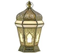 Marrakech Boho - Portavelas decorativo de metal y cristal, 33 cm, diseño oriental