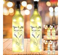 Lámpara decorativa para botella personalizada You and Me We Got This para hombres, mujeres, seres queridos, personalizada, romántica, para parejas, regalo para marido, esposa, luz de decoración del