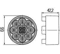 HELLA 2BA 009 001-511 Piloto intermitente - LED - 24V - Montaje/Conexión roscada - Color de tulipa: transparente - derecha/posterior/izquierda - Cant.: 1
