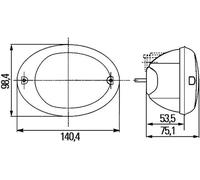Lámpara del intermitente izquierda montaje exterior 2BA 343 130-051 HELLA
