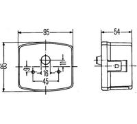 HELLA 2BE 003 182-091 Piloto intermitente - Halógena - 12/24V - montaje exterior/Conexión roscada - Conector: Conector plano - izquierda - Cant.: 1