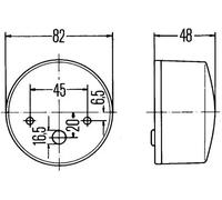 HELLA 2BE 003 185-031 Piloto intermitente - Halógena - 24/12V - montaje exterior/Conexión roscada - Conector: Conector plano - izquierda/derecha/delante - Cant.: 1