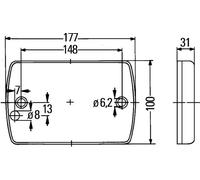 Lámpara del intermitente posterior montaje exterior 2BA 980 607-201 HELLA
