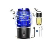 Lámpara eléctrica antimosquitos UV de 360 grados, trampa para insectos recargable 2 en 1 para uso en interiores.