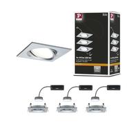 Lámpara empotrable LED Paulmann Nova Plus, juego de 3 unidades, 2700 K, aluminio torneado