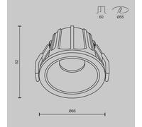 Lámpara empotrable Maytoni Alfa, blanco/negro, Ø 6,5 cm, 10 W, 36° True