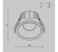 Lámpara empotrable Maytoni Alfa, blanco/negro, Ø 8,5 cm, 15 W, 36°