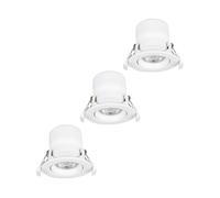 Lámpara empotrable Prios LED Shima, blanca, 7W, 3000K, 3 unidades,
