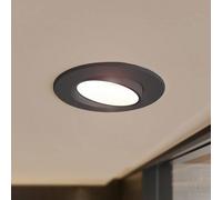 Lámpara empotrable Prios LED Shima, negra, 9 W, 3000K, atenuable