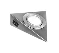 Kanlux Mattchrom - Lámpara halógena para bajos de muebles (12 V, 20 W, con interruptor), diseño triangular