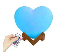 Lámpara en forma de corazón, iluminación LED, 16 colores, recargable USB, lámpara de San Valentín con soporte y mando a distancia, para San Valentín, oficina, casa, dormitorio, salón, dormitorio, bebé